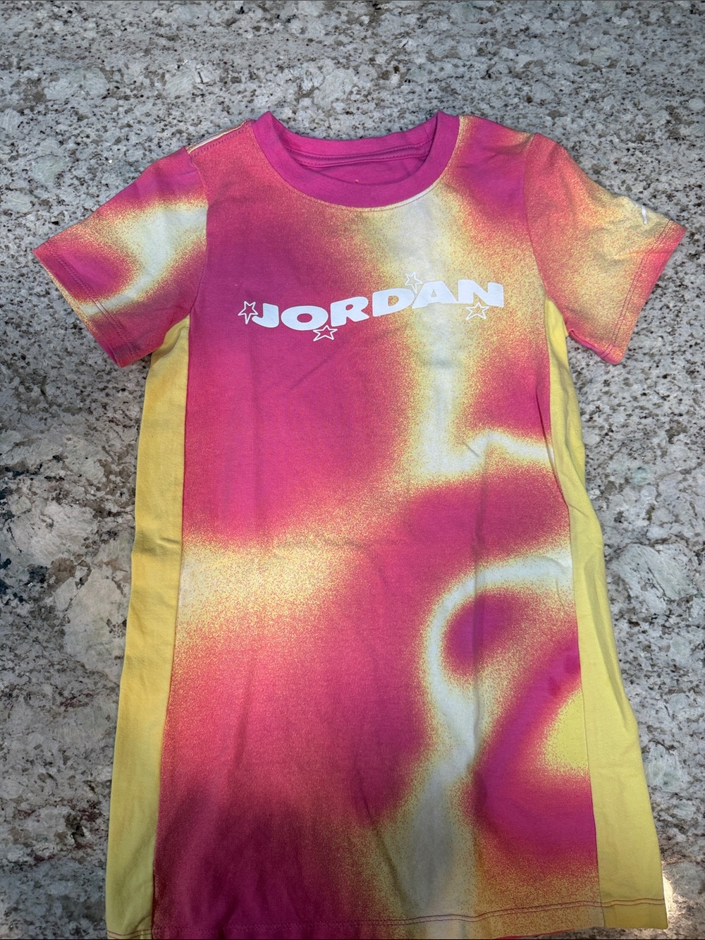 Jordan Pink & Yellow Tie-Dye Graphic Tee
